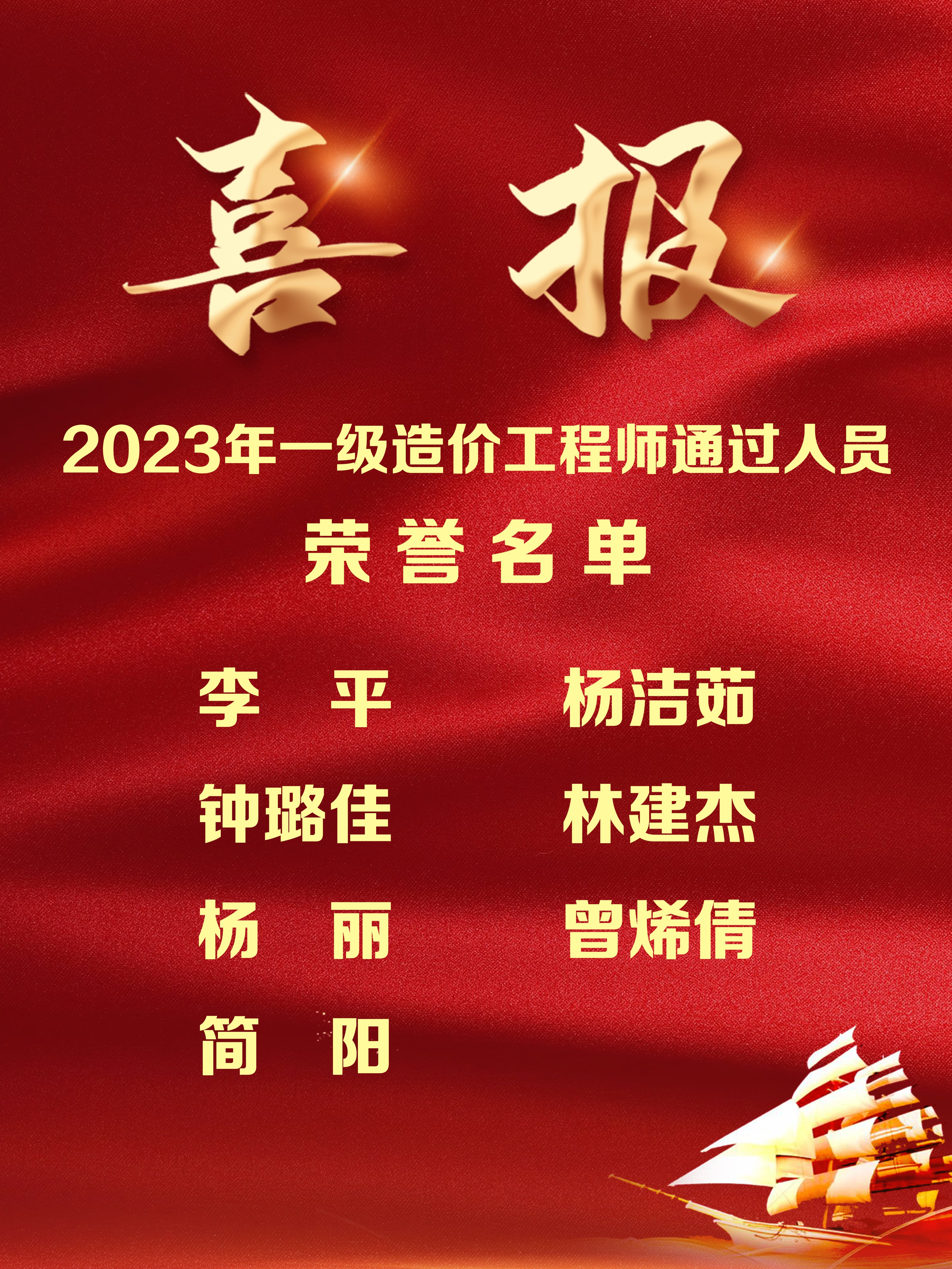 喜報(bào)！熱烈祝賀我司多名員工通過一級造價(jià)工程師考試！